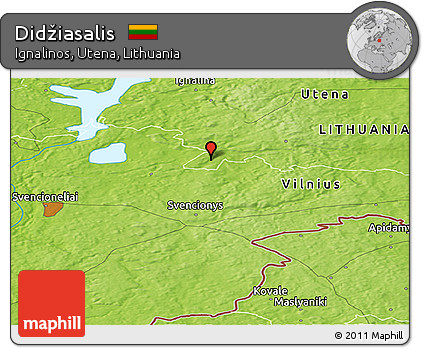 Physical Panoramic Map of Didžiasalis