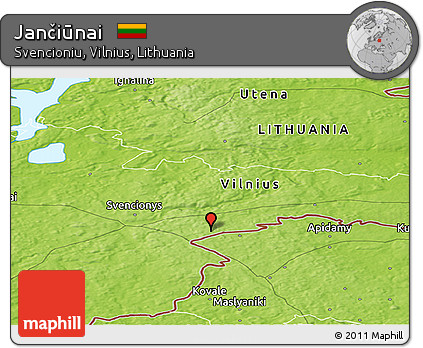 Physical Panoramic Map of Jančiūnai