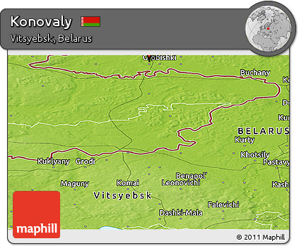 Physical Panoramic Map of Konovaly