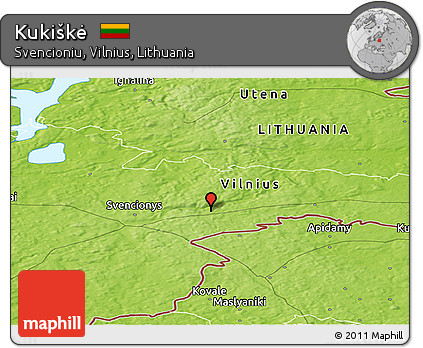 Physical Panoramic Map of Kukiškė