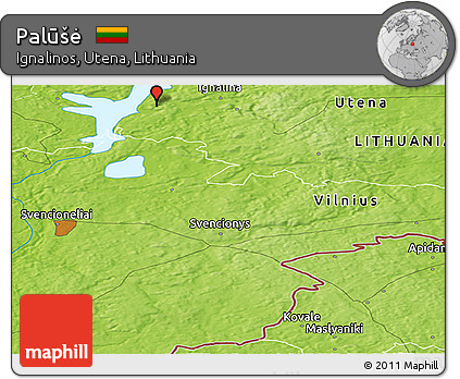 Physical Panoramic Map of Palūšė