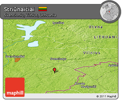 Physical Panoramic Map of Striūnaičiai