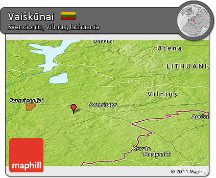 Physical Panoramic Map of Vaiškūnai
