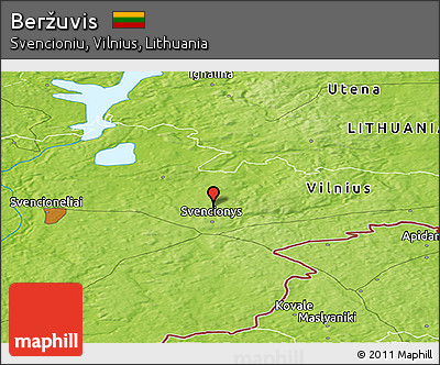 Physical Panoramic Map of Beržuvis