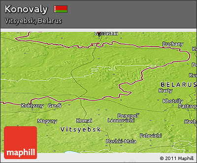 Physical Panoramic Map of Konovaly