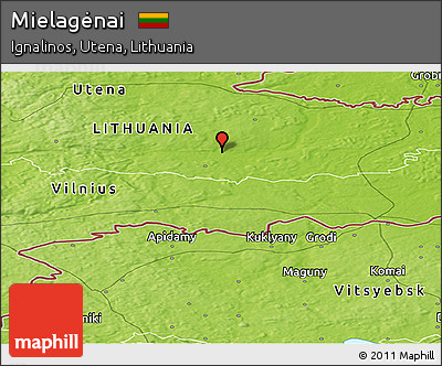 Physical Panoramic Map of Mielagėnai