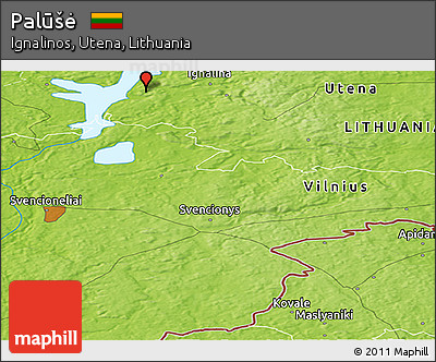 Physical Panoramic Map of Palūšė