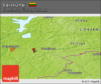Physical Panoramic Map of Vaiškūnai