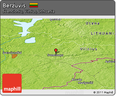 Physical Panoramic Map of Beržuvis
