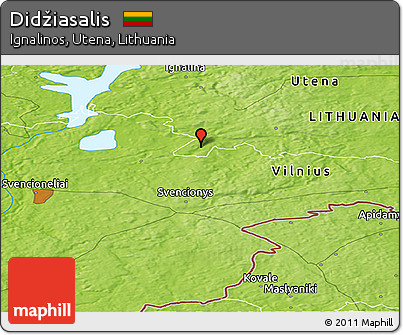 Physical Panoramic Map of Didžiasalis