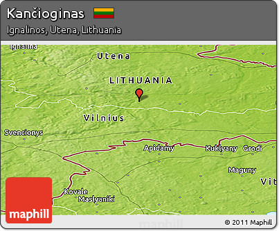 Physical Panoramic Map of Kančioginas