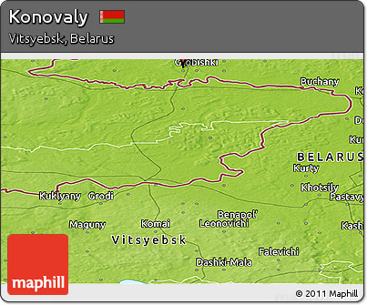 Physical Panoramic Map of Konovaly