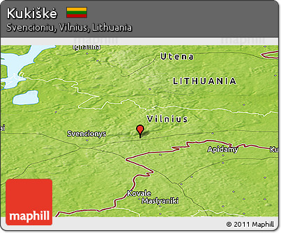 Physical Panoramic Map of Kukiškė