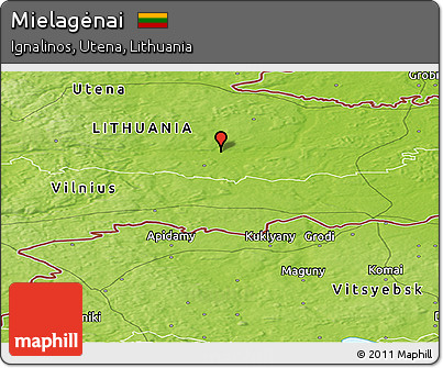 Physical Panoramic Map of Mielagėnai