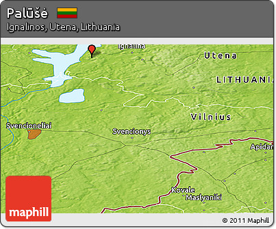 Physical Panoramic Map of Palūšė