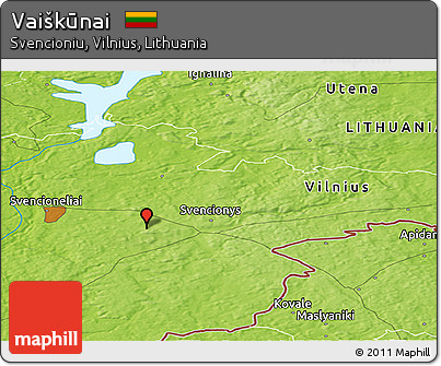 Physical Panoramic Map of Vaiškūnai