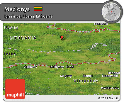 Satellite Panoramic Map of Mečionys