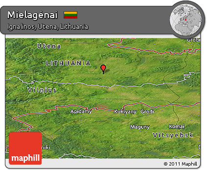 Satellite Panoramic Map of Mielagėnai