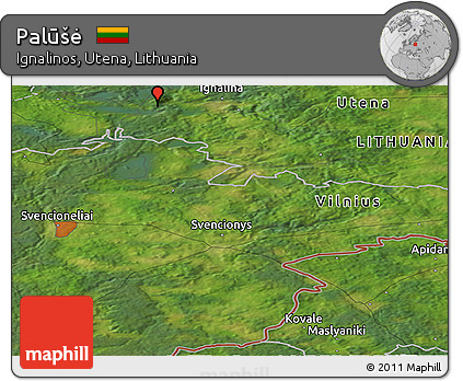 Satellite Panoramic Map of Palūšė