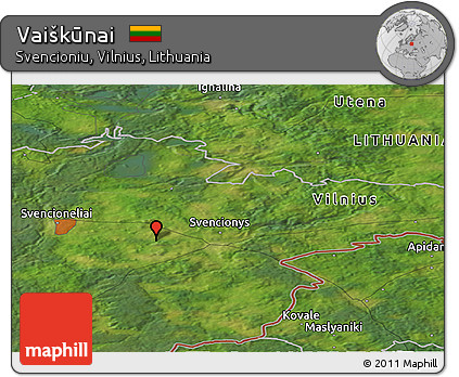 Satellite Panoramic Map of Vaiškūnai