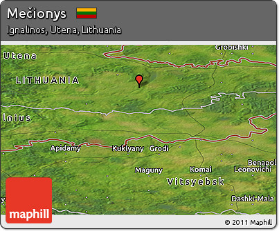 Satellite Panoramic Map of Mečionys