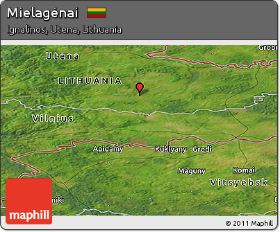 Satellite Panoramic Map of Mielagėnai