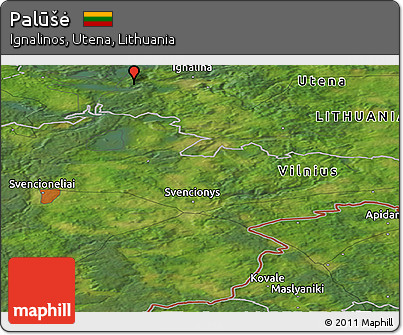 Satellite Panoramic Map of Palūšė