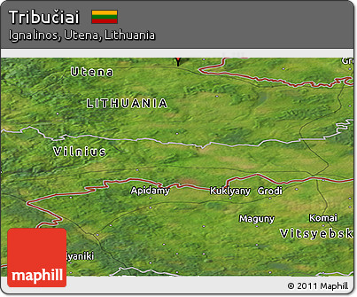 Satellite Panoramic Map of Tribučiai