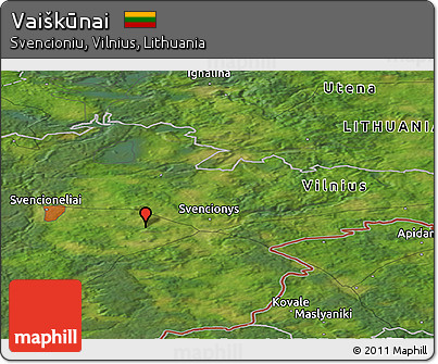 Satellite Panoramic Map of Vaiškūnai