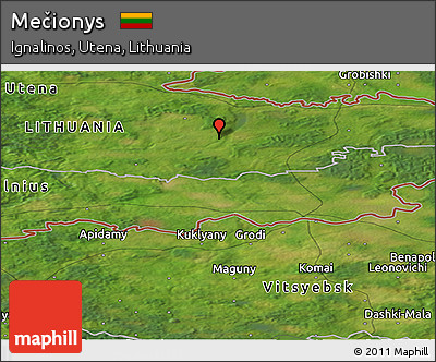 Satellite Panoramic Map of Mečionys