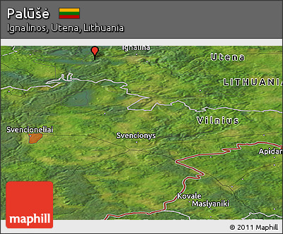 Satellite Panoramic Map of Palūšė