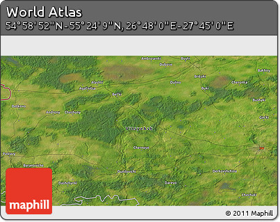 Satellite 3D Map of the Area around 55° 11' 31" N, 27° 16' 29" E