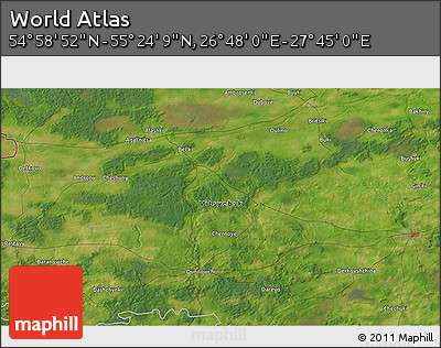 Satellite 3D Map of the Area around 55° 11' 31" N, 27° 16' 29" E