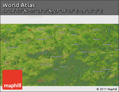 Satellite 3D Map of the Area around 55° 11' 31" N, 28° 7' 30" E
