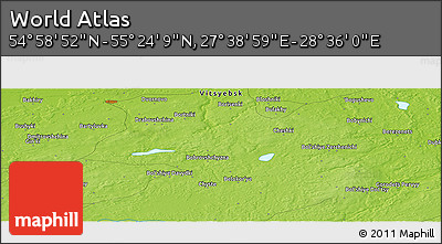 Physical Panoramic Map of the Area around 55° 11' 31" N, 28° 7' 30" E