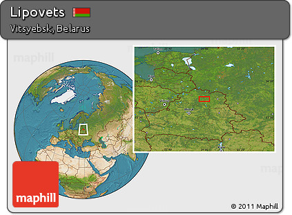 Satellite Location Map of Lipovets