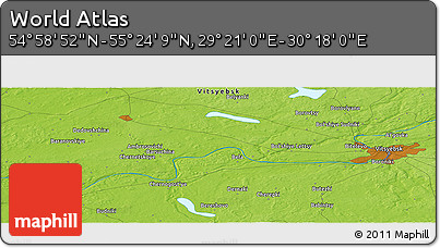 Physical Panoramic Map of the Area around 55° 11' 31" N, 29° 49' 30" E