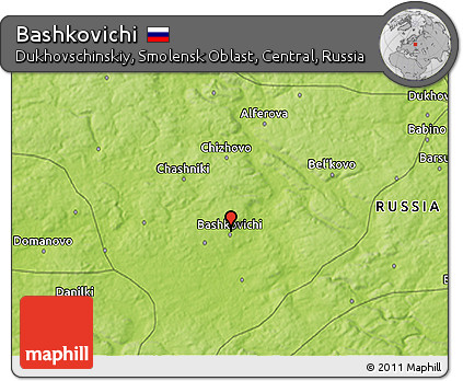 Physical 3D Map of Bashkovichi