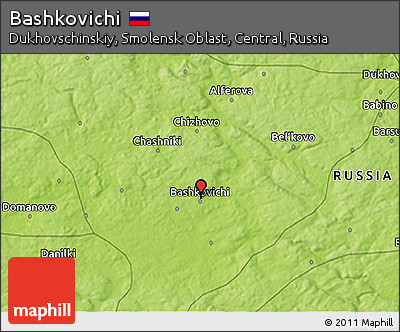Physical 3D Map of Bashkovichi