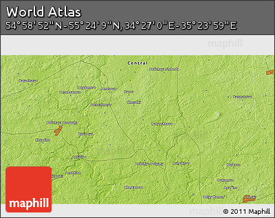Physical 3D Map of the Area around 55° 11' 31" N, 34° 55' 29" E