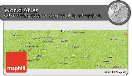 Physical Panoramic Map of the Area around 55° 11' 31" N, 34° 55' 29" E