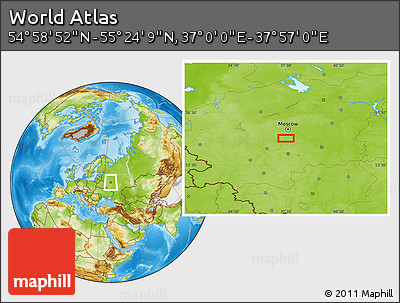 Physical Location Map of the Area around 55° 11' 31" N, 37° 28' 30" E