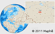 Shaded Relief Location Map of Barybino
