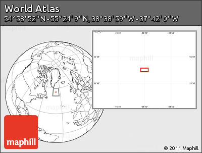 Blank Location Map of the Area around 55° 11' 31" N, 38° 10' 29" W