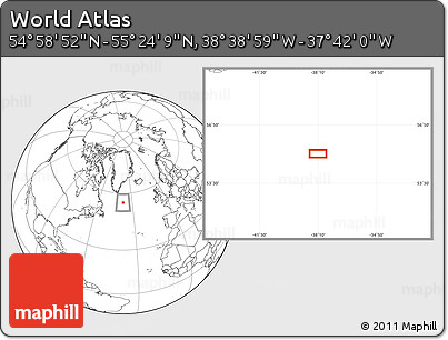 Blank Location Map of the Area around 55° 11' 31" N, 38° 10' 29" W
