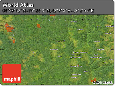 Satellite Map of the Area around 55° 11' 31" N, 42° 34' 30" E