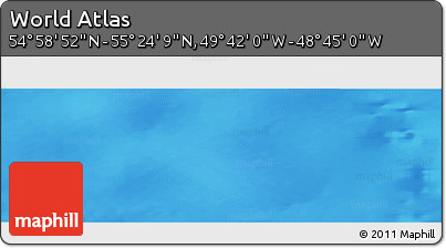 Shaded Relief Panoramic Map of the Area around 55° 11' 31" N, 49° 13' 30" W