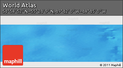 Shaded Relief Panoramic Map of the Area around 55° 11' 31" N, 49° 13' 30" W