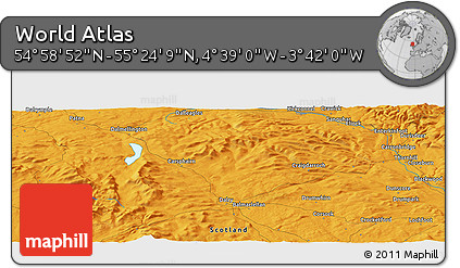 Political Panoramic Map of the Area around 55° 11' 31" N, 4° 10' 30" W