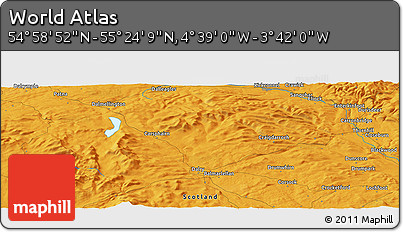 Political Panoramic Map of the Area around 55° 11' 31" N, 4° 10' 30" W
